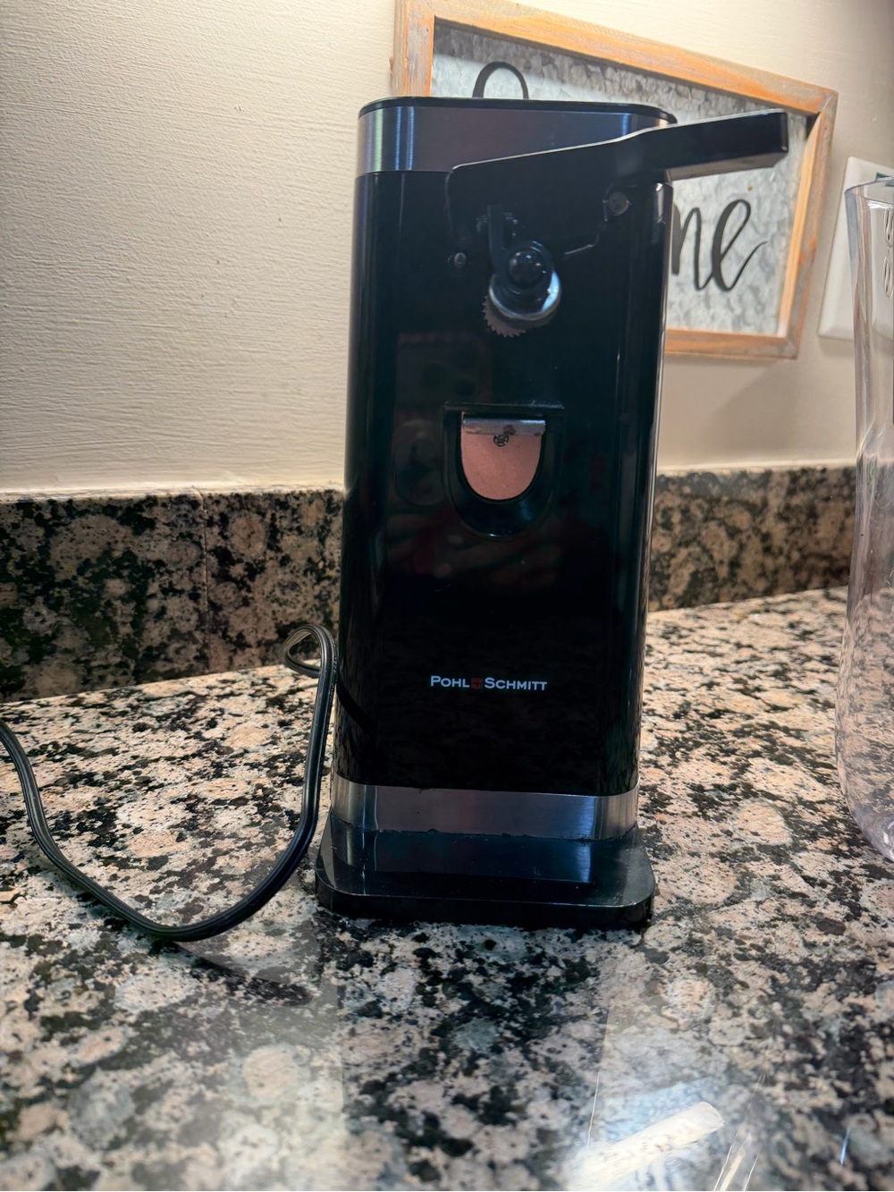 Black Electric Can Opener - Sleek Countertop Design